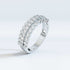 Round Lab-Grown Diamond Pavé Wide Half-Eternity Ring in White Gold